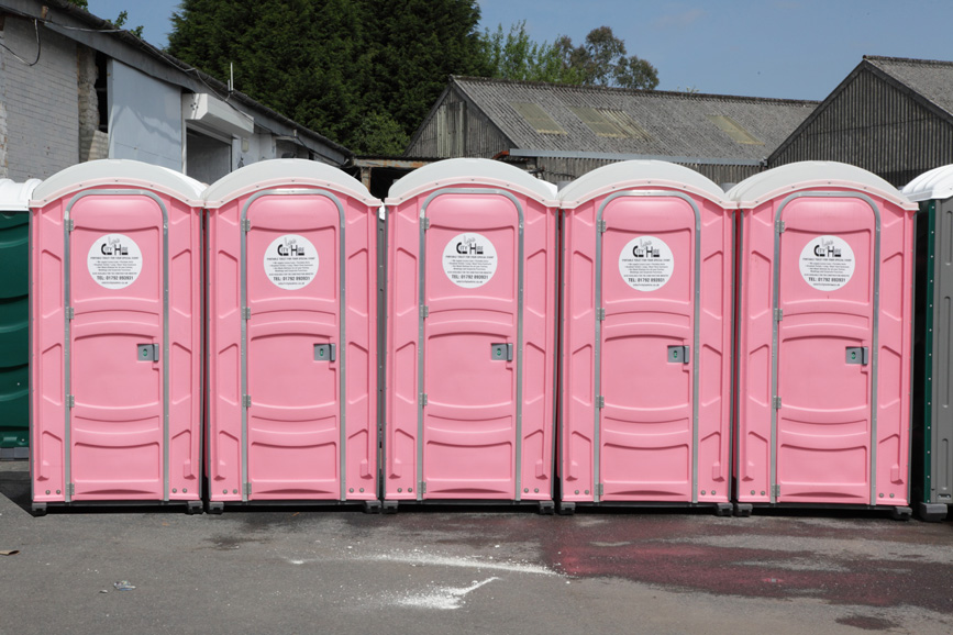 The Ideal Rent-a-Loo for a classy hen night.  Pink Luxury Loos from City Loo Hire in Swansea.