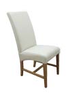 Product Advertising for Solid Real Wood, Wembley, showing wood & cream leather chair