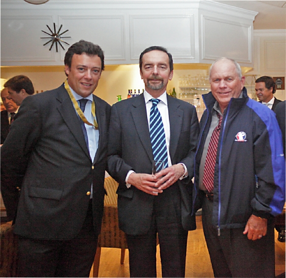 Photograph of Portugal's Ambassador and Golf Officials taken in Newport with regards to the Portuguese bid to host a future Ryder Cup event