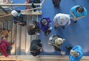 Student Mentors help Staff and Students in Newport on the first day of the new City Campus opening