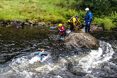River-rescue training at National White Water Centre in Snowdonia