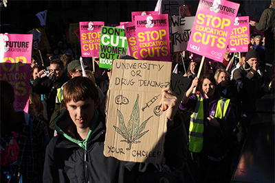 News and Press Photography.  NUS Demonstrations in London.