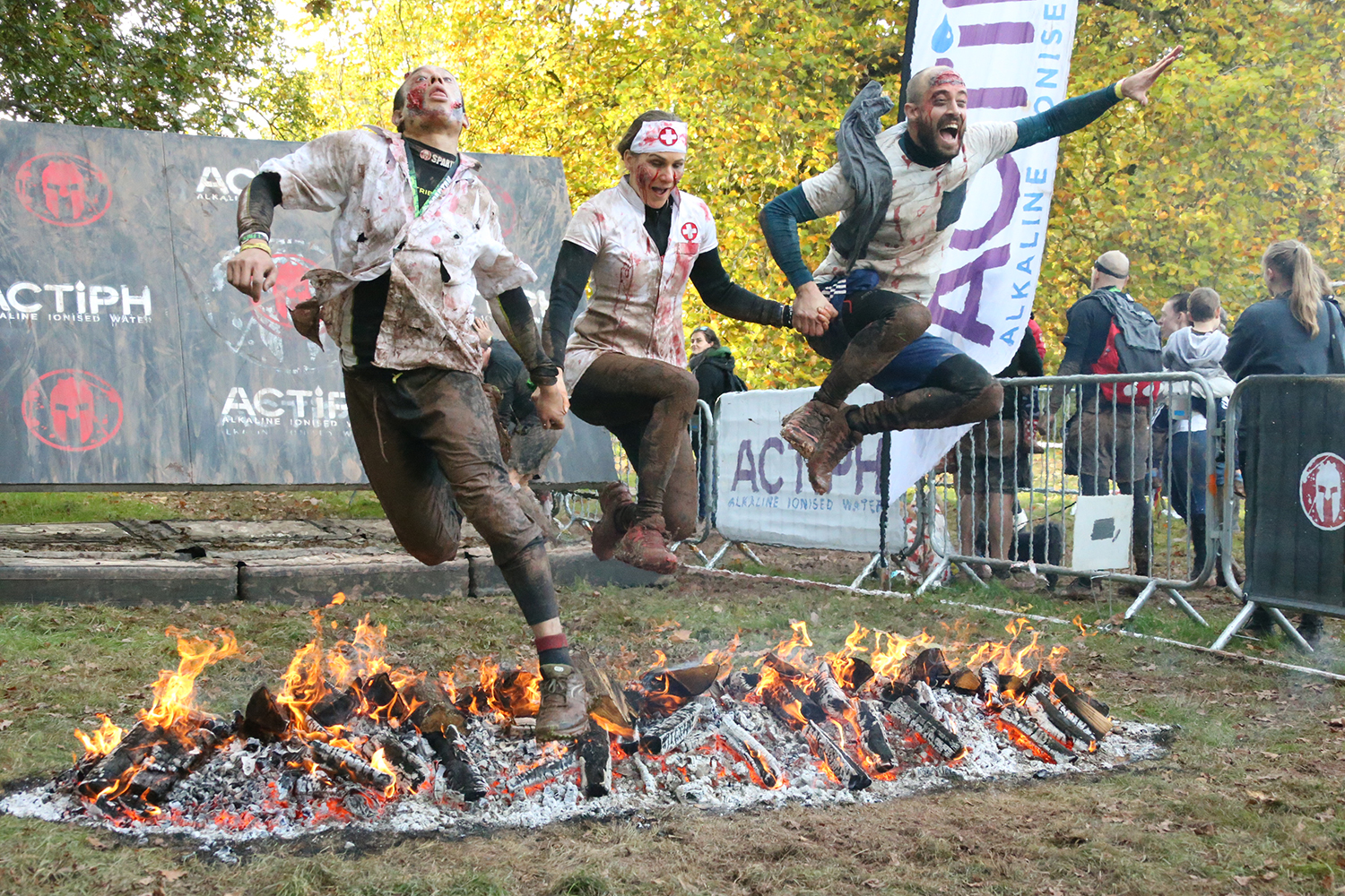 Spartan Races Fire Jump, Glen Usk Estate, South Wales.