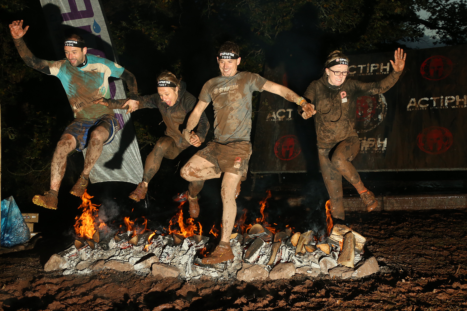 Spartan Races Fire Jump, Glen Usk Estate, South Wales.