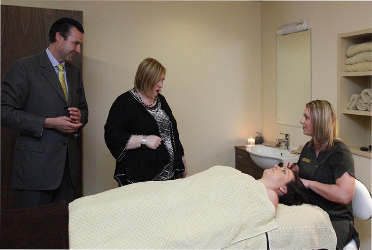Welsh Trade Minister (Edwina Hart) and Justin Baird-Murray at the opening of the new Luxury "Rock Spa" in the Hotel Metropol, Llandrindod Wells.