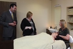 Welsh Trade Minister (Edwina Hart) and Justin Baird-Murray at the opening of the new Luxury "Rock Spa" in the Hotel Metropol, Llandrindod Wells.