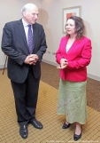 Vince Cable and Sue Green meet in Llandrindod Wells